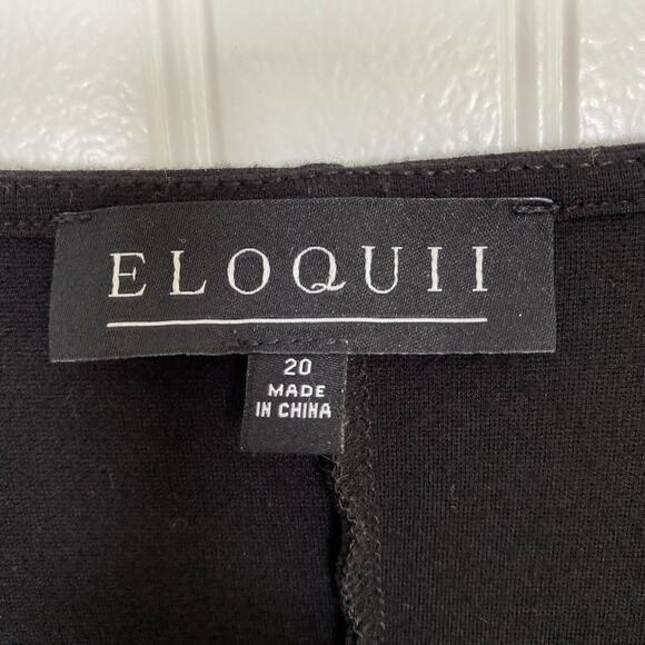 Eloquii Womens Top Size 20 Asymmetrical Hem Vneck Popover Ruffle Office Neutral - Picture 8 of 14